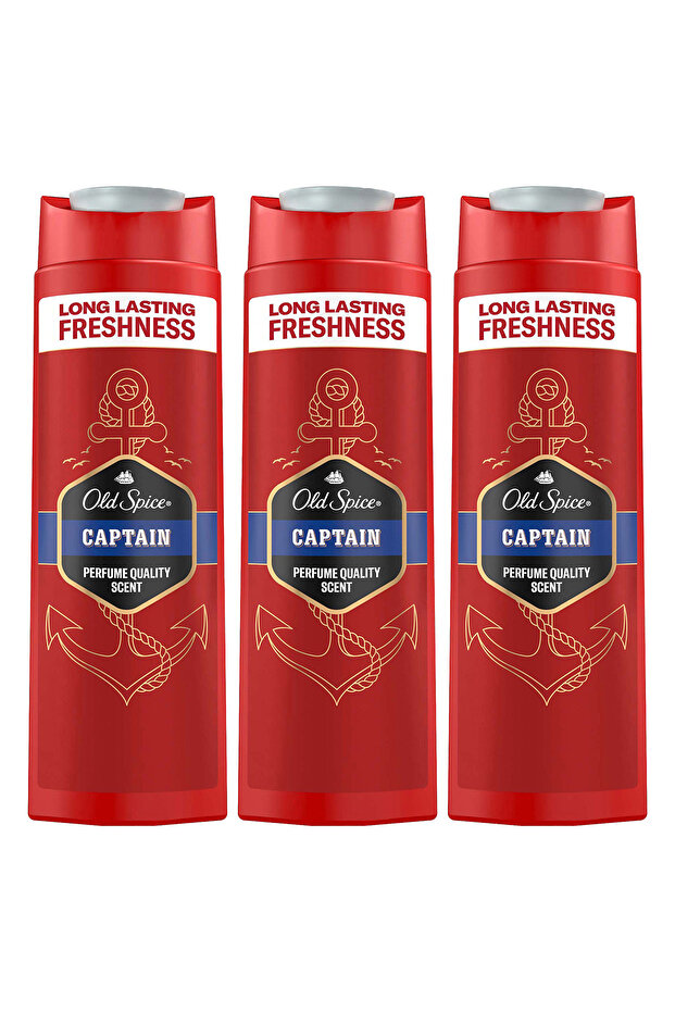 Captain Erkek Duş Jeli ve Şampuan 400 ml x 3 Adet - 2