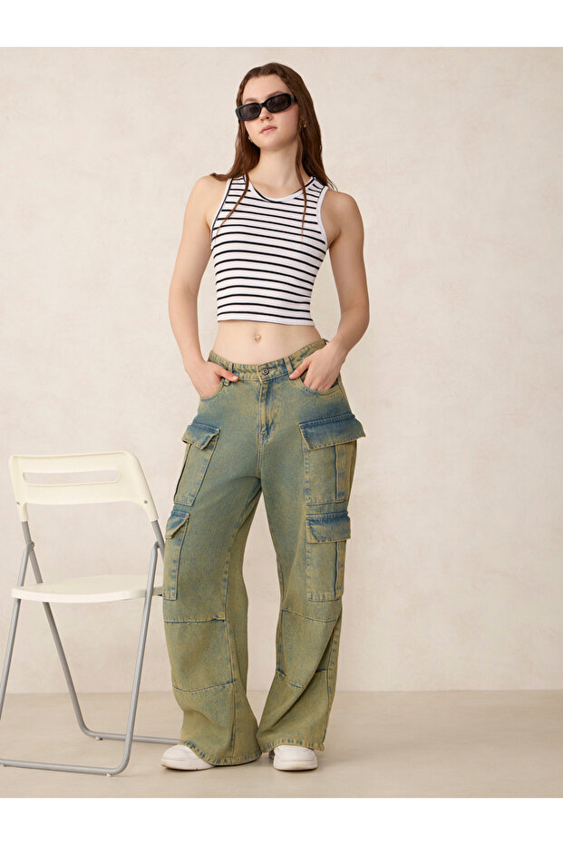 White Striped Ribbed Tank