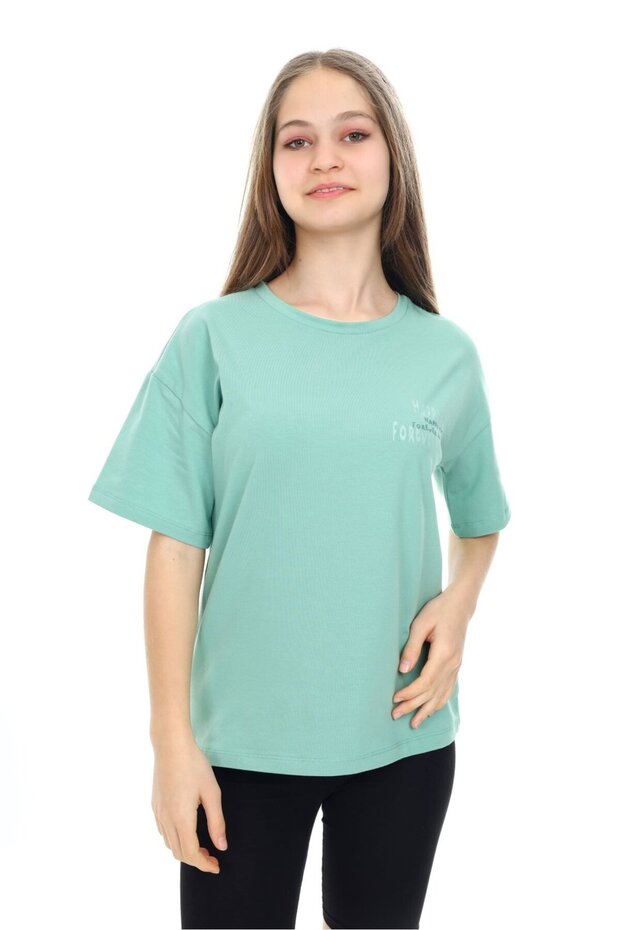 Girl's Printed Crew Neck Short Sleeve T-Shirt