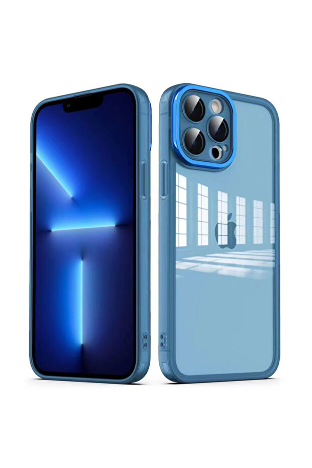 حافظة شفافة متوافقة مع كاميرا iPhone 12 Pro Max من MRSA - أزرق - 1