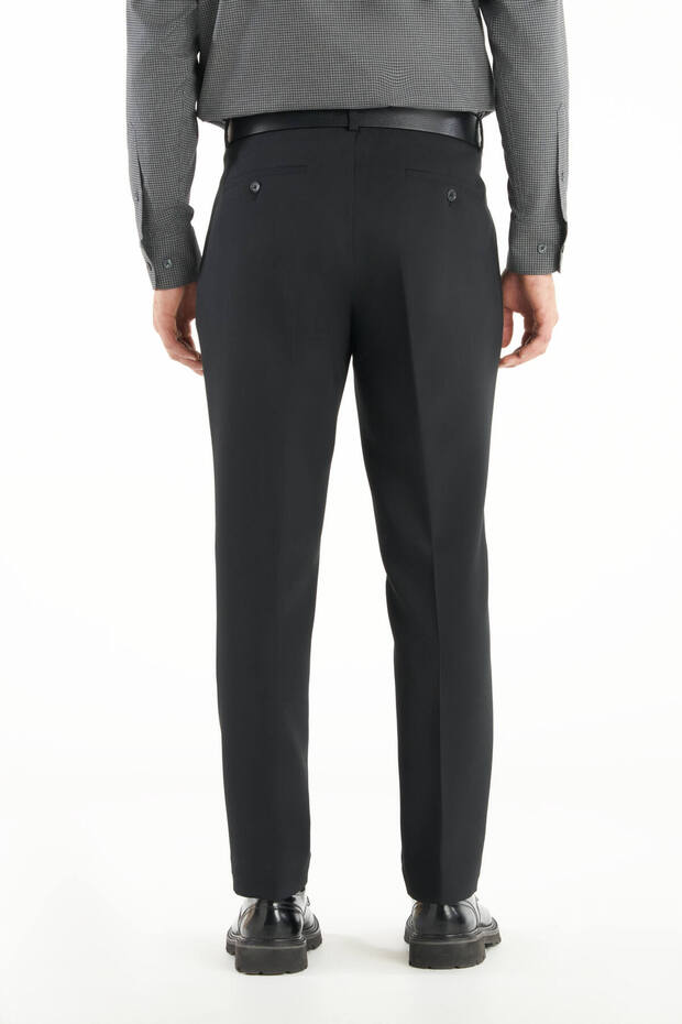 SİYAH REGULAR FİT CHİNO PANTOLON - 5