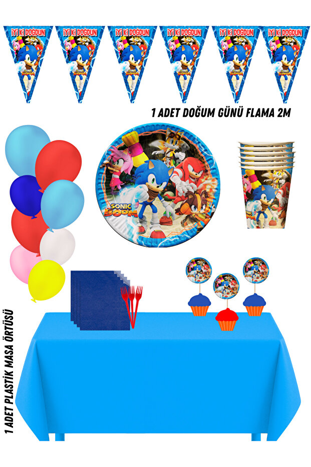 Sonic Boom Sonic the Hedgehog 32-Person Birthday Party Decorations Set