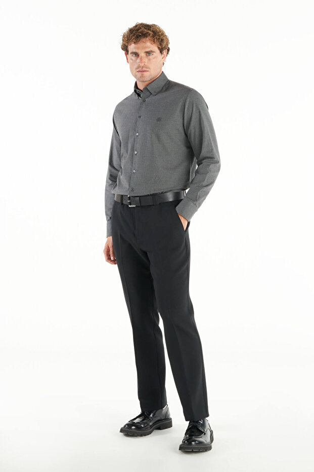 SİYAH REGULAR FİT CHİNO PANTOLON - 3