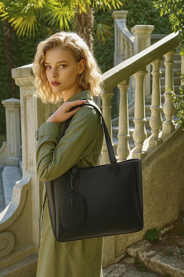 Sharel Puppy Pocket Shoulder Bag Black