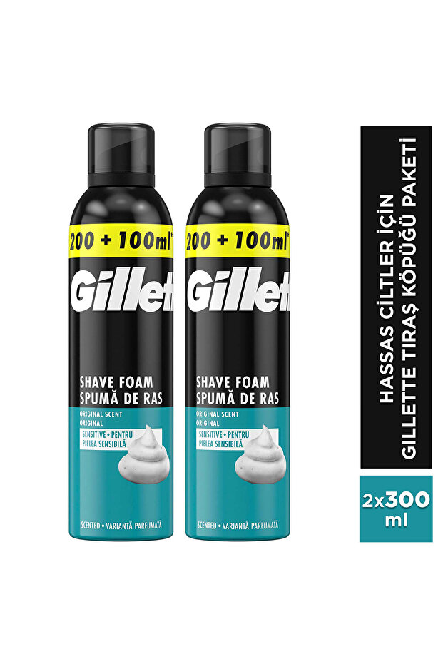 Gillette Köpük Hassas 300ml x2 Tıraş Köpüğü