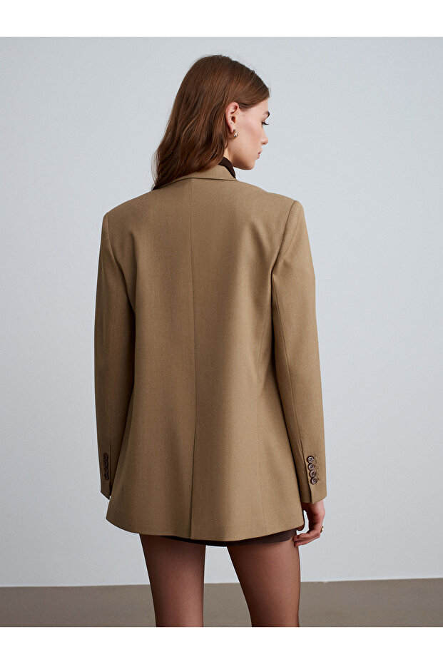 60779 Oversize Blazer Ceket-Camel - 4
