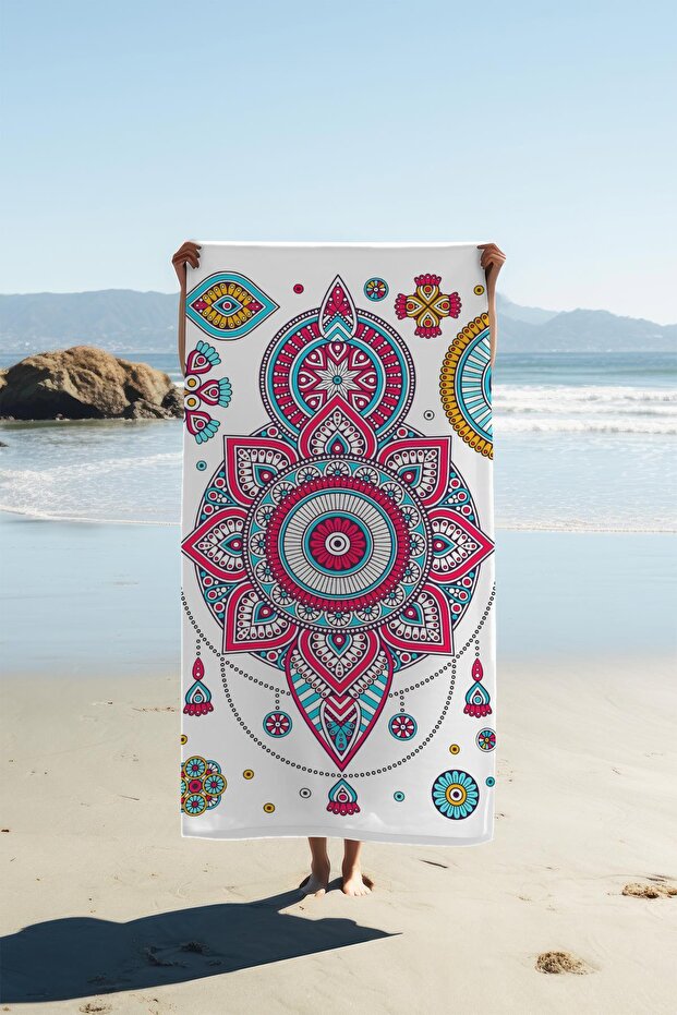 Digital Printing Beach Sea Towel Mandala Patterned Peshtamal Hvl0150