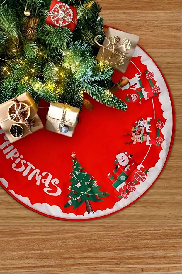 Christmas Ornament Decorative Red Christmas Tree Skirt Shawl – 60 cm Christmas Ornament Fabric