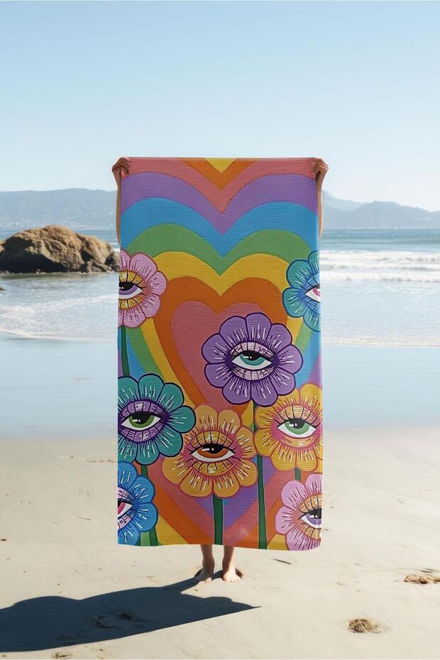 Digital Printing Beach Sea Towel Modern Patterned Peshtemal Hvl0076