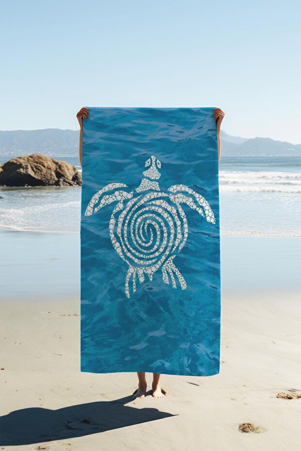 Digital Printing Beach Sea Towel Turtle Patterned Peshtamal Hvl0121