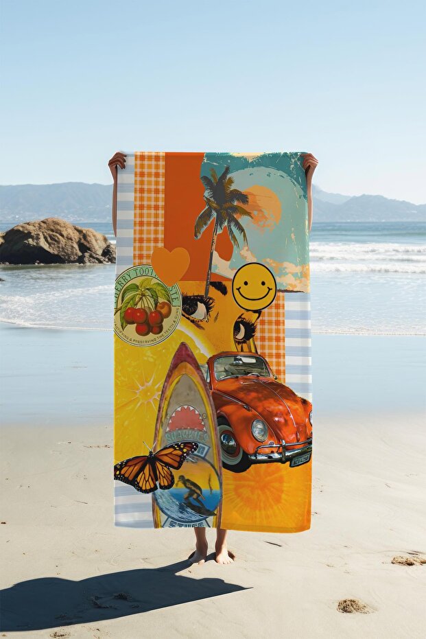 Digital Printing Beach Sea Towel Modern Patterned Peshtemal Hvl0170