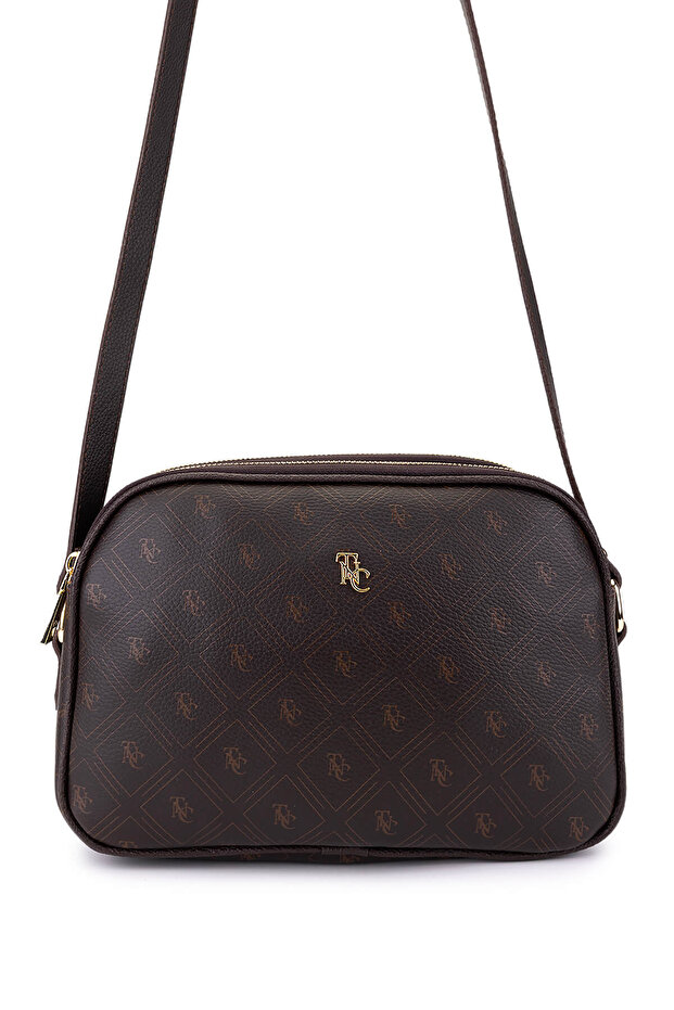 Women's Faux Leather Brown Pattern Messenger Bag