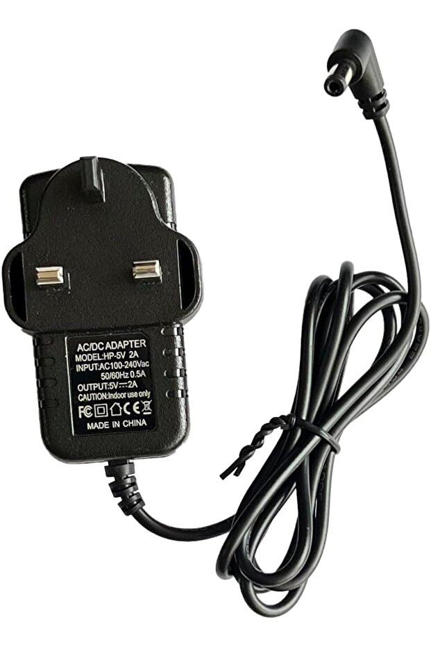 5V AC-DC Switching Power Adapter with 1.2m Long Cable, 100-240V Input, 5V 2A Output