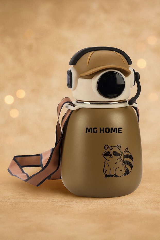 Dj Design Brown 🤎ྀིྀི 500 ml Stainless Steel 🎧 Termos Matara – 10×18 Children's Water Bottle Flask