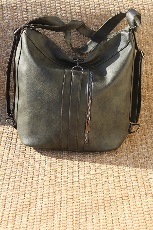 Washed Leather Women's Backpack Shoulder and Shoulder Bag (40X30)