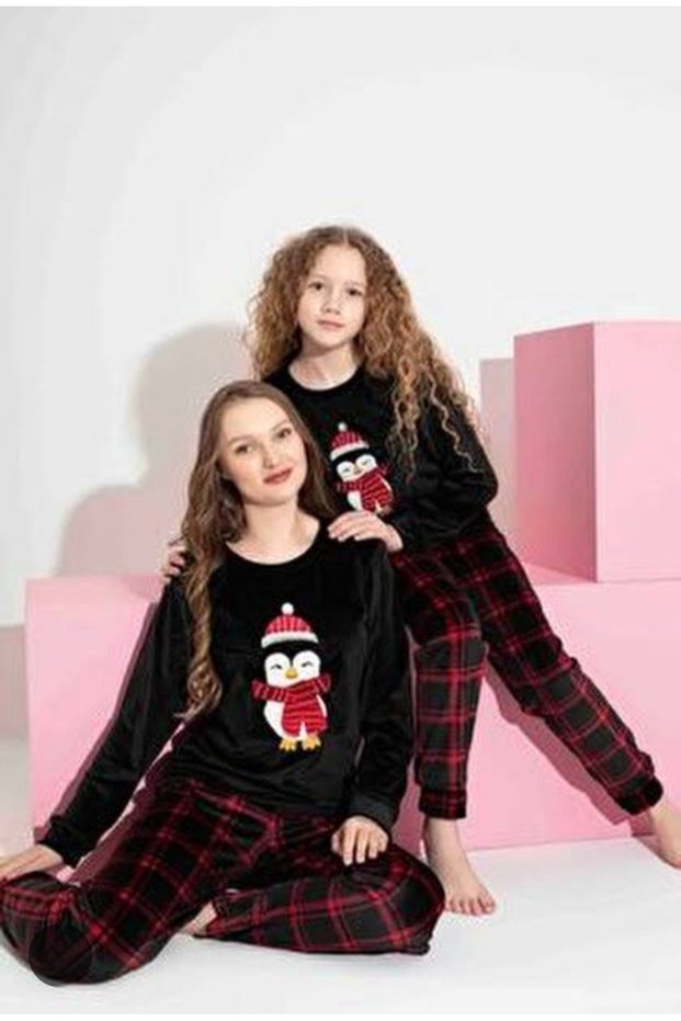 Velvet Mother-Daughter Matching New Year Concept Snowman Pajama Set - Mother and Daughter Sold Separately