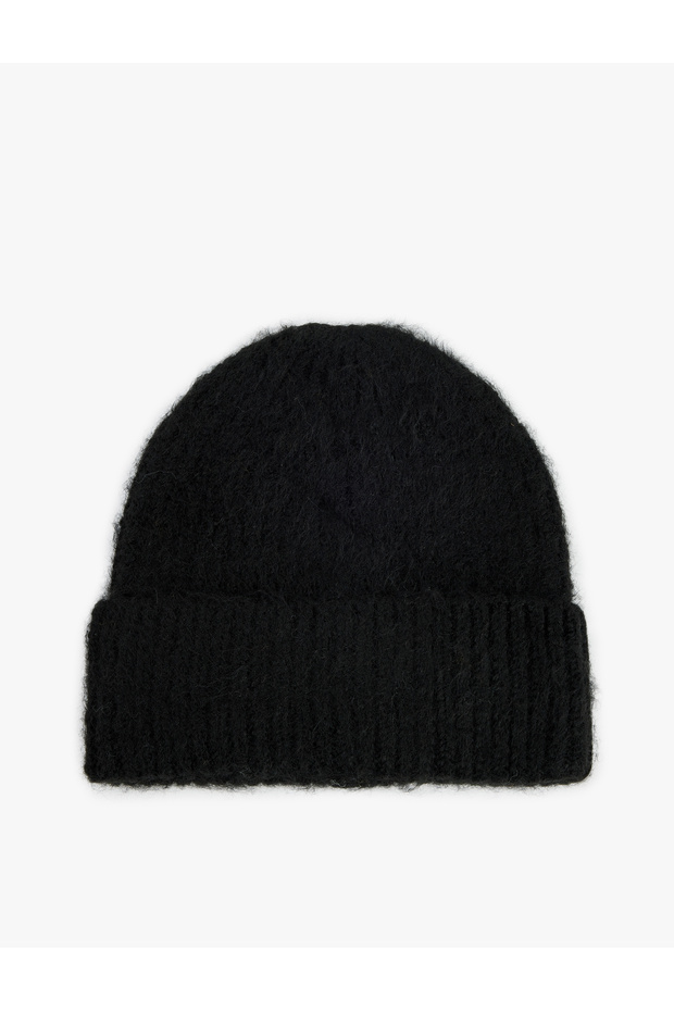 Wool Blend Layered Knit Beanie