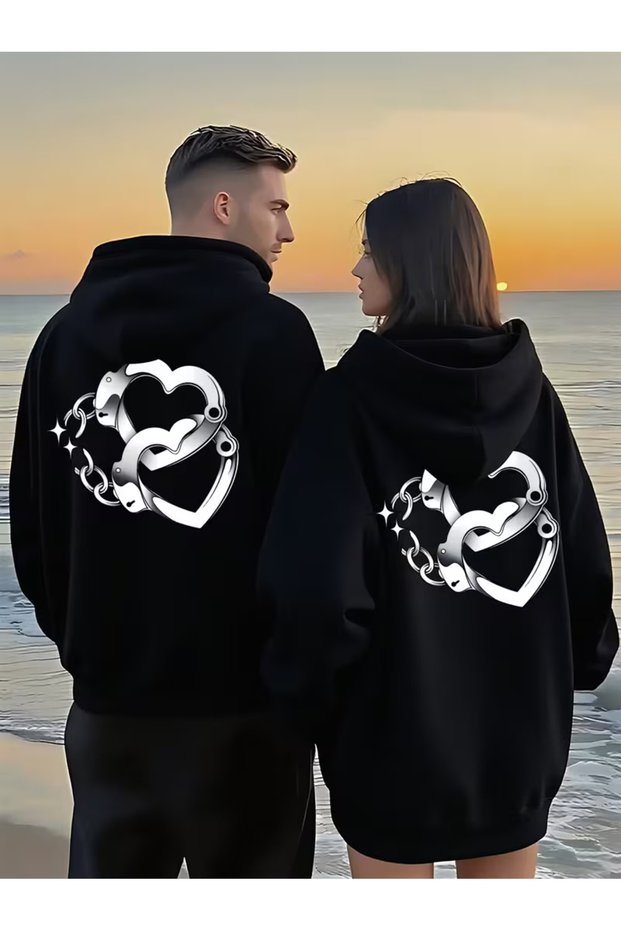 Dear Couple Combination Hooded Sweatshirt – Forever&Together Printed Couple Hoodie Unisex Set of 2