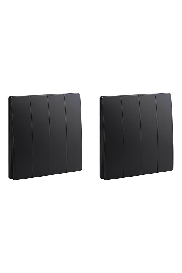 Legrand Mallia Senses Switch Matt Black Screw Terminals 16A 250V Pack of 2 (4 Gang 2 Way)
