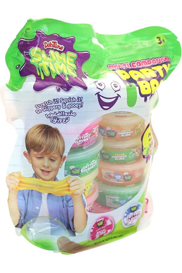 Doh time Slime Multi Compound Scented Glow In The Dark Slime Party Bag 12 Cans