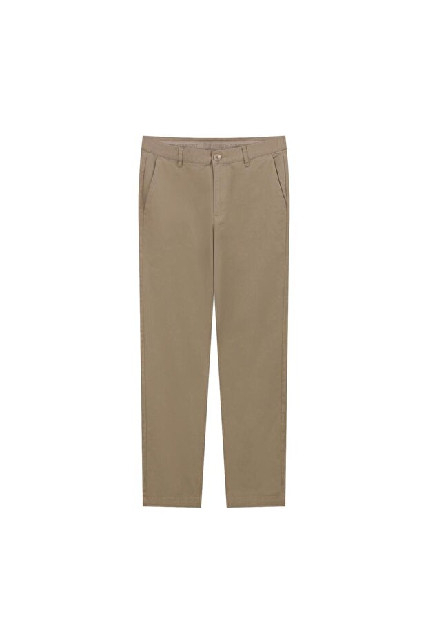 Men’s Low Rise Slim Tapered Cotton Stretch Twill Khakis