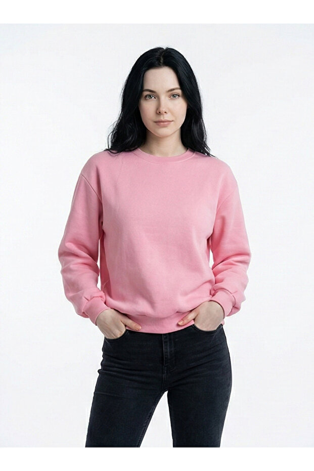 Bisiklet Yaka Basic Sweatshirt