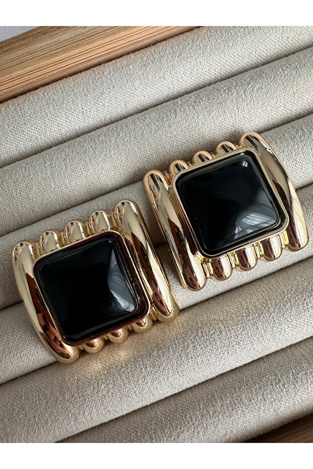 Kare Siyah Küpe - 1