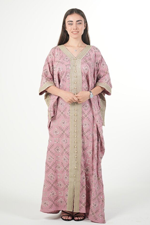 Wide embroidered women's jalabiya