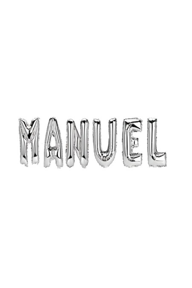 Balloon Set 'Manuel', Silver, 40 cm