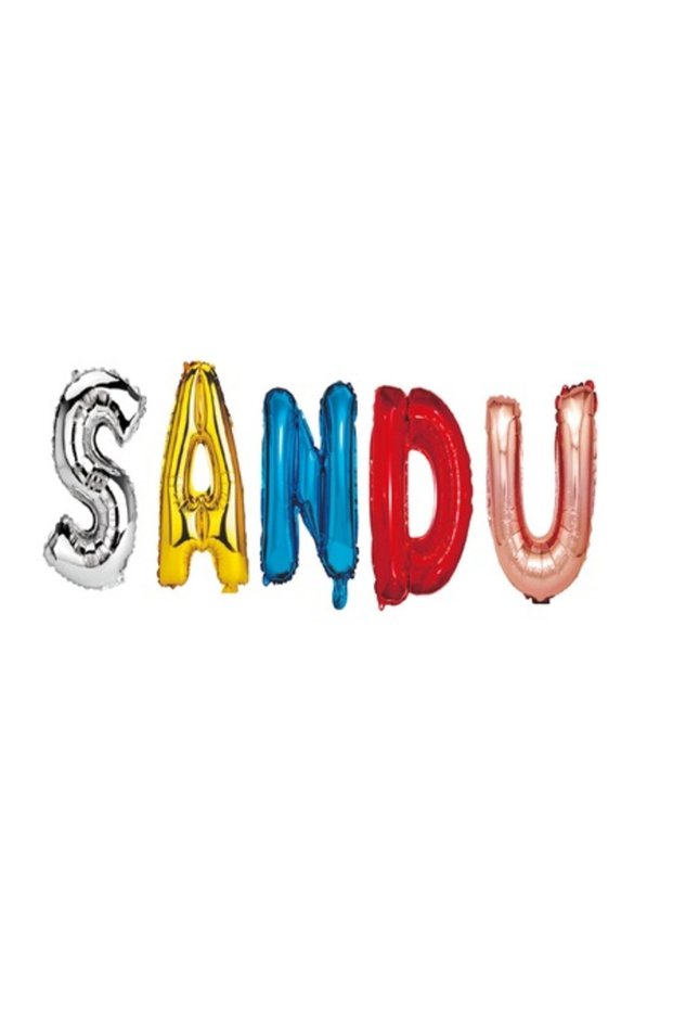 Sandu Name Balloon Set, Multicolor, 40 cm