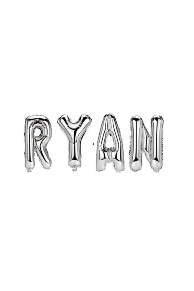 Ryan Name Balloon Set, Silver, 40 cm