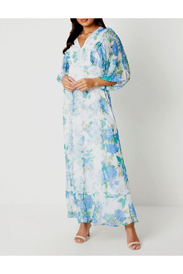 Rochie lunga, Albastru - 1