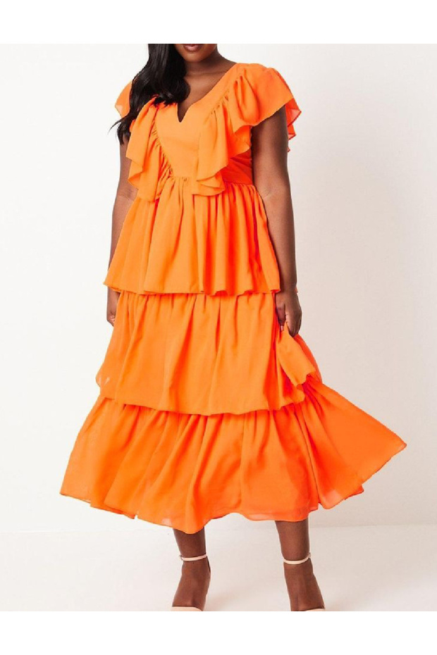 Rochie lunga, Portocaliu - 1