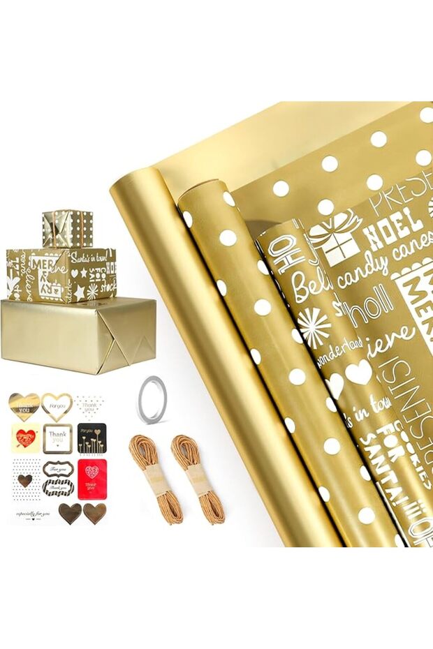 Gift Wrapping Paper,Christmas Wrapping Paper Set with Tape,Large Wrapping Paper Roll for Girl & Boy