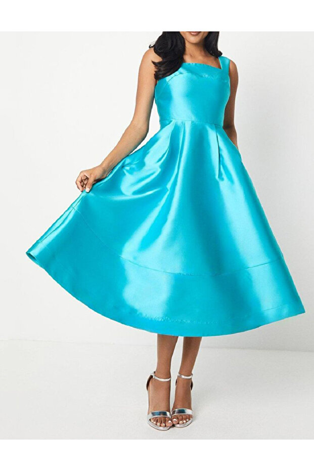 Rochie medie, Bleu - 1