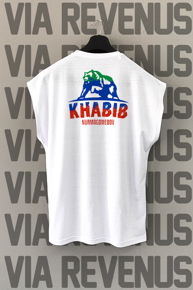 Khabib Nurmagomedov Back Printed Zero Sleeve 100% Cotton Sports Tshirt