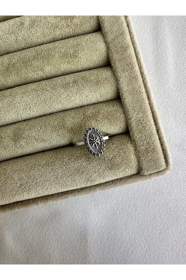 Silver Color Oval Shape Steel Ring