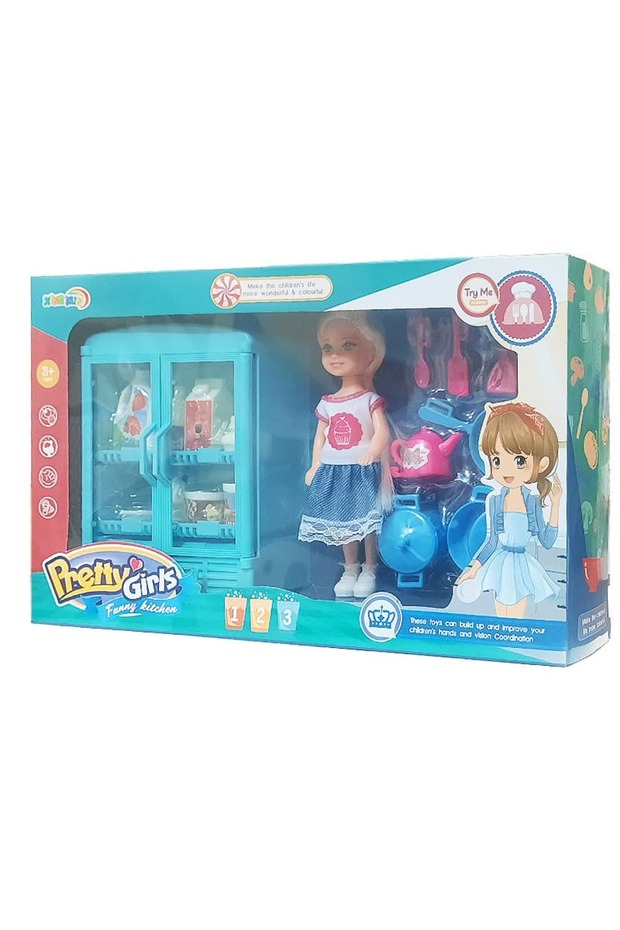 Doll with Kitchen Accessories, Imported, Boxed
