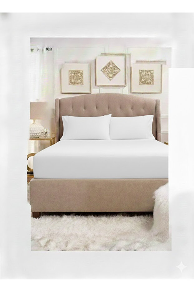 100% Cotton Akfil Ranforce Double Elastic Sheet Set 160 X 200 + 35 cm