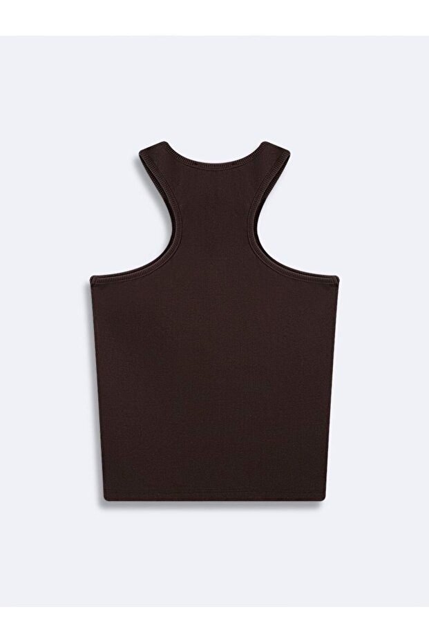 Kolsuz Fitilli Basic Kahve Rengi Atlet - 2