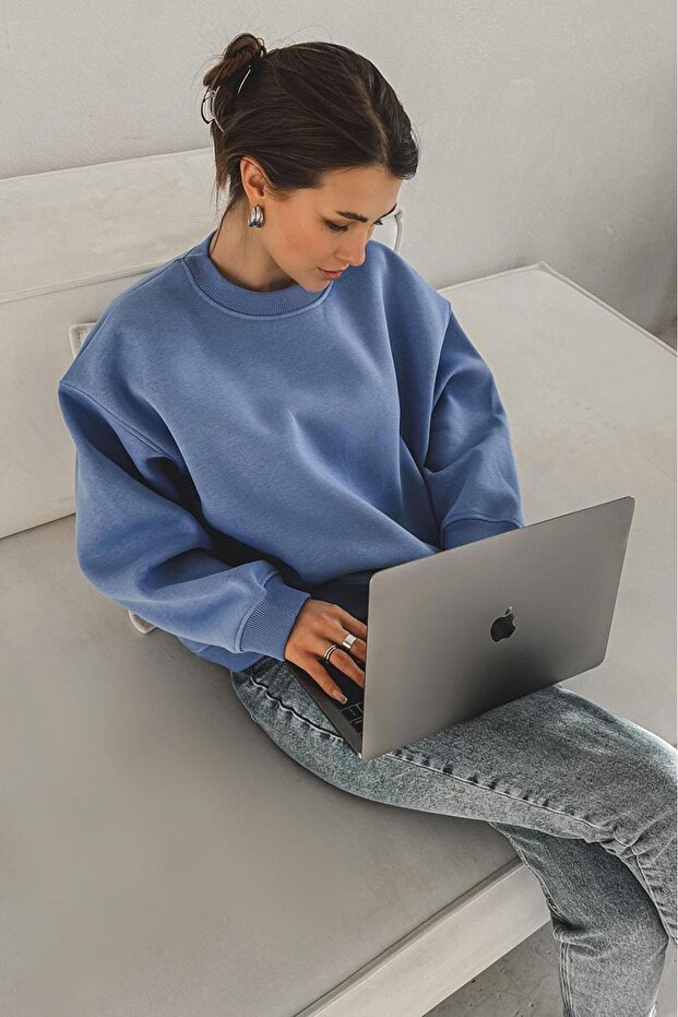 Mavi Bisiklet Yaka Basic Sweatshirt MG1559 - 5