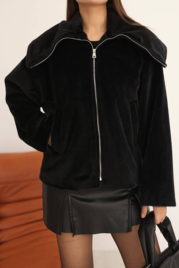 KADIN KADİFE OVERSİZE CEKET - 2