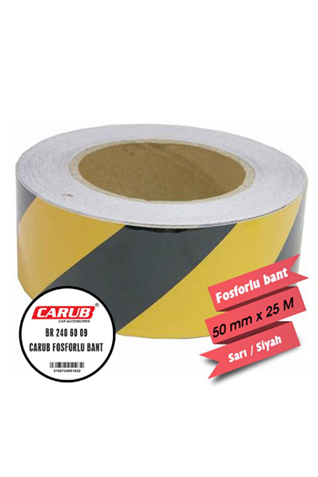 Carub phosphorus tape cross yellow black 5cm x 25 mt