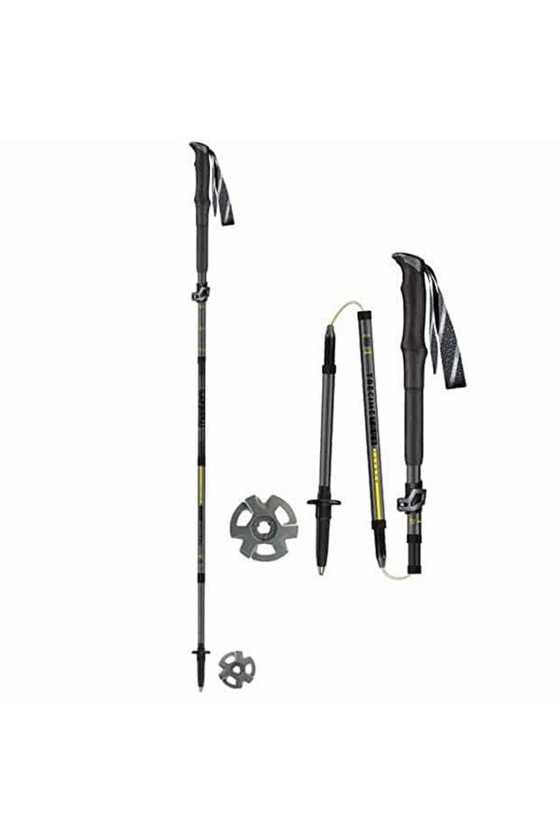 Trecime Tour Carbon Foldable Trekking Poles (Black/Yellow), 100% Full Carbon Hiking Poles, Adjustable 110–135 cm (40–41 cm Collapsed), Wing Lock System, Carbide Tips, Ultralight 226g, Palmo Grip