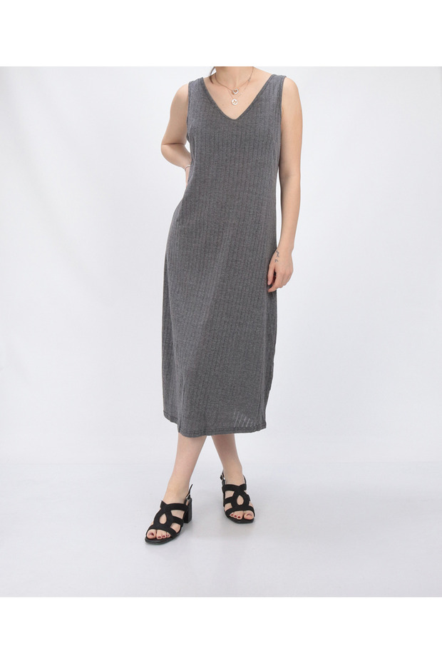 Rochie medie, Gri - 1