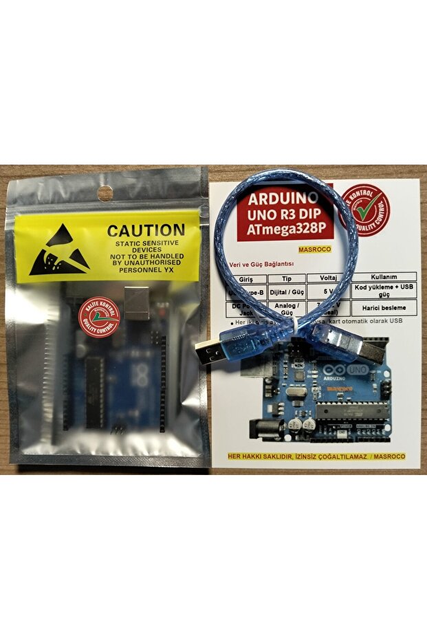 UNO R3 DIP ATmega328P (CH340G USB) + Hediye Setli - 5