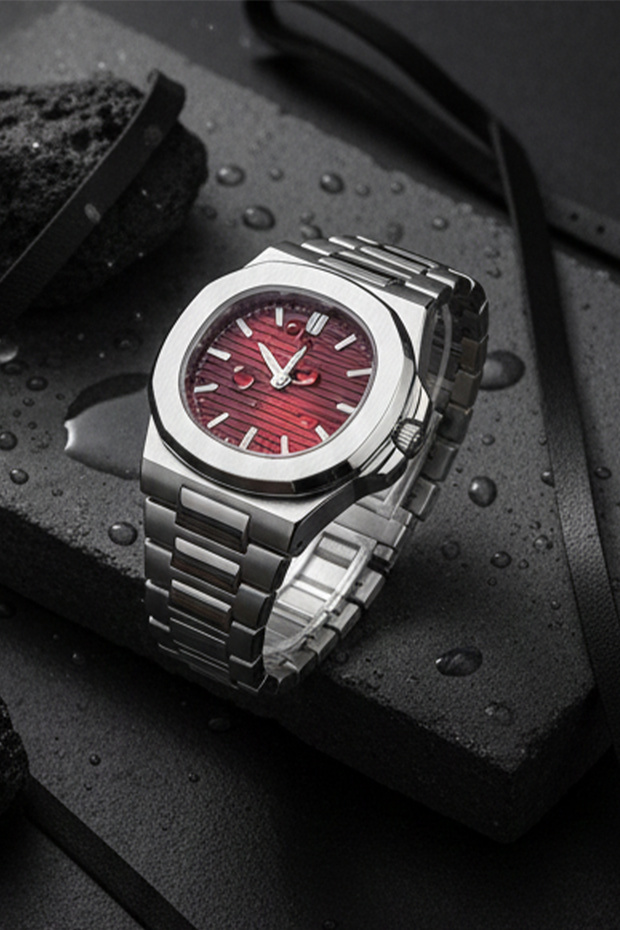 Petak Silver Case Silver Band Blue Dial Luxury Men's Wristwatch