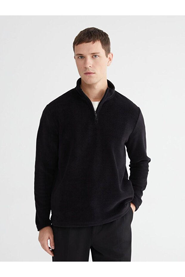 Stand Collar Fleece Men's Sweatshirt