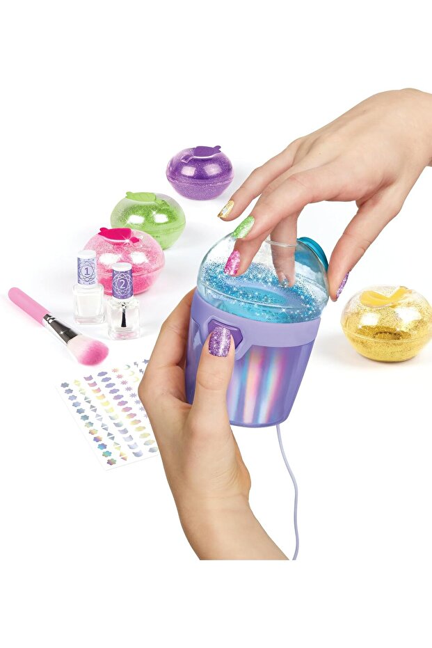 : Party Nails Glitter Nail Studio - DIY Kit, Decorate 500 Nails, 5 Mess-Free Glitter Pod - 4