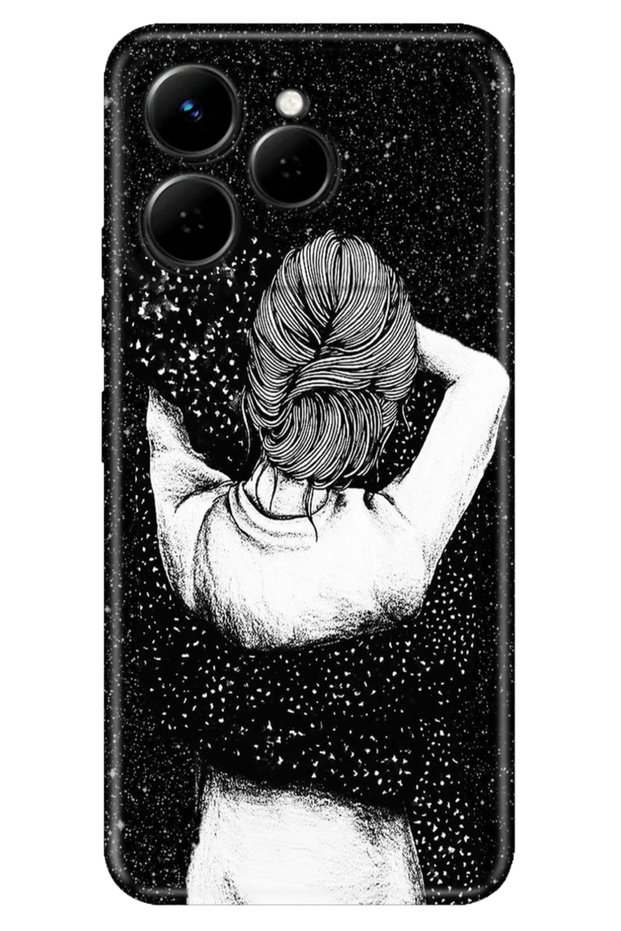 Case for Spark 40 4g (Km5N) Color Silicone Printed Tpu Black Love